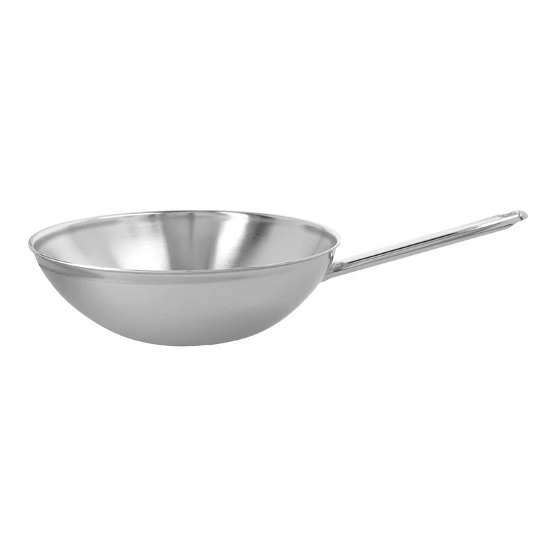 Apollo Wok Fondo Piatto In Acciaio Inox 18/10