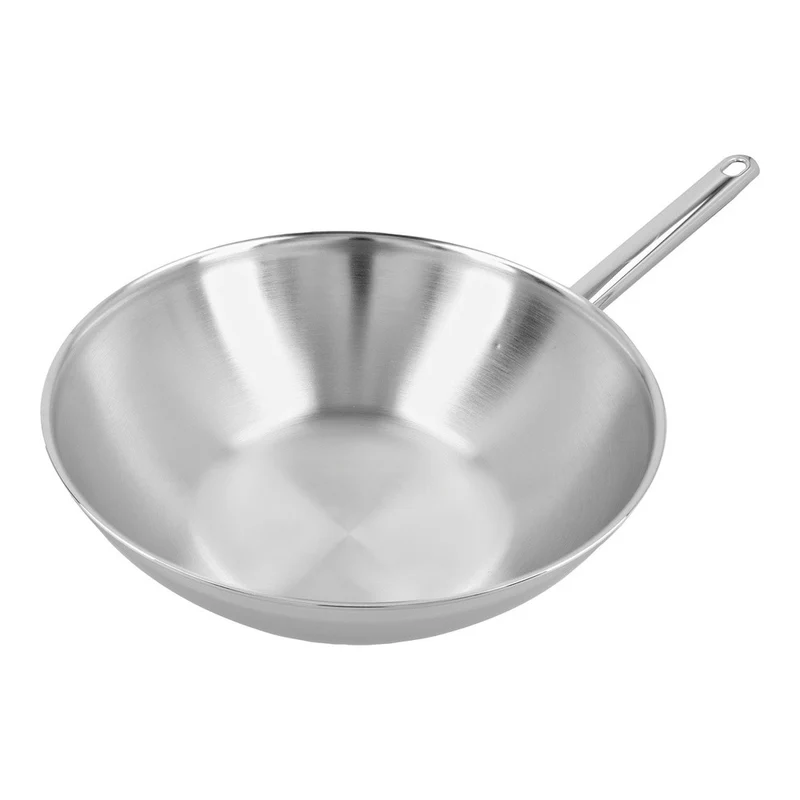 Apollo Wok Fondo Piatto In Acciaio Inox 18/10