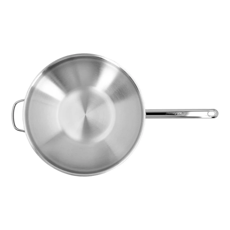 Apollo Wok Fondo Piatto In Acciaio Inox 18/10