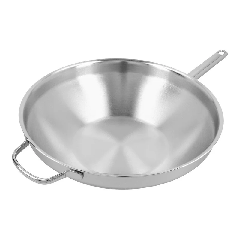 Apollo Wok Fondo Piatto In Acciaio Inox 18/10