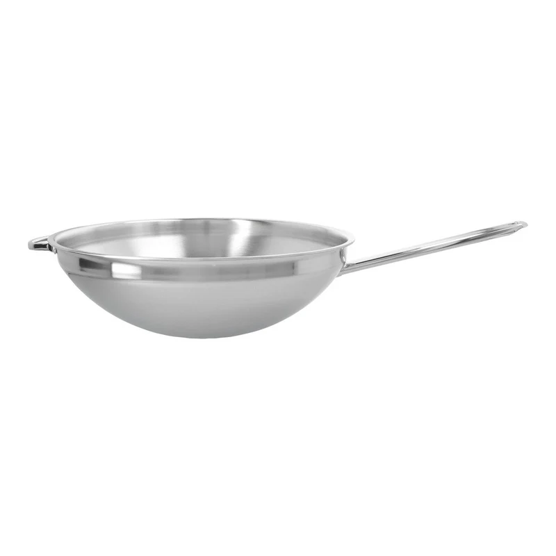 Apollo Wok Fondo Piatto In Acciaio Inox 18/10