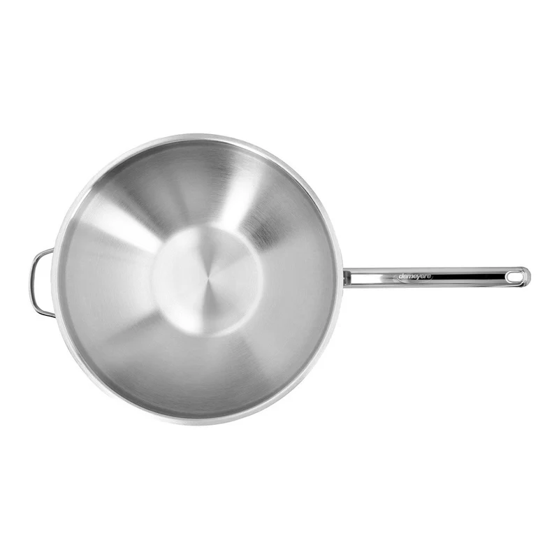 Apollo Wok Fondo Piatto In Acciaio Inox 18/10
