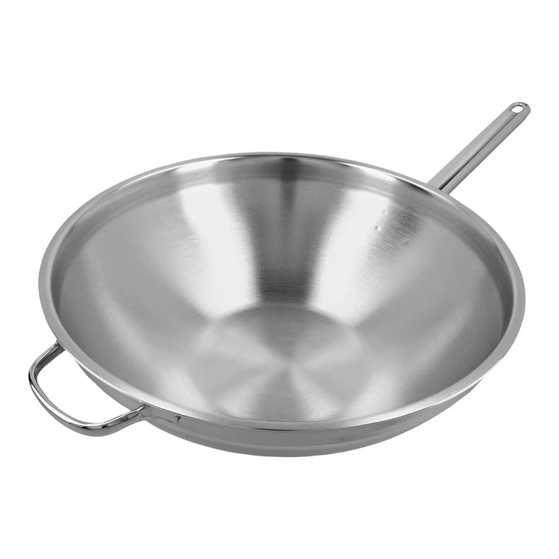 Apollo Wok Fondo Piatto In Acciaio Inox 18/10