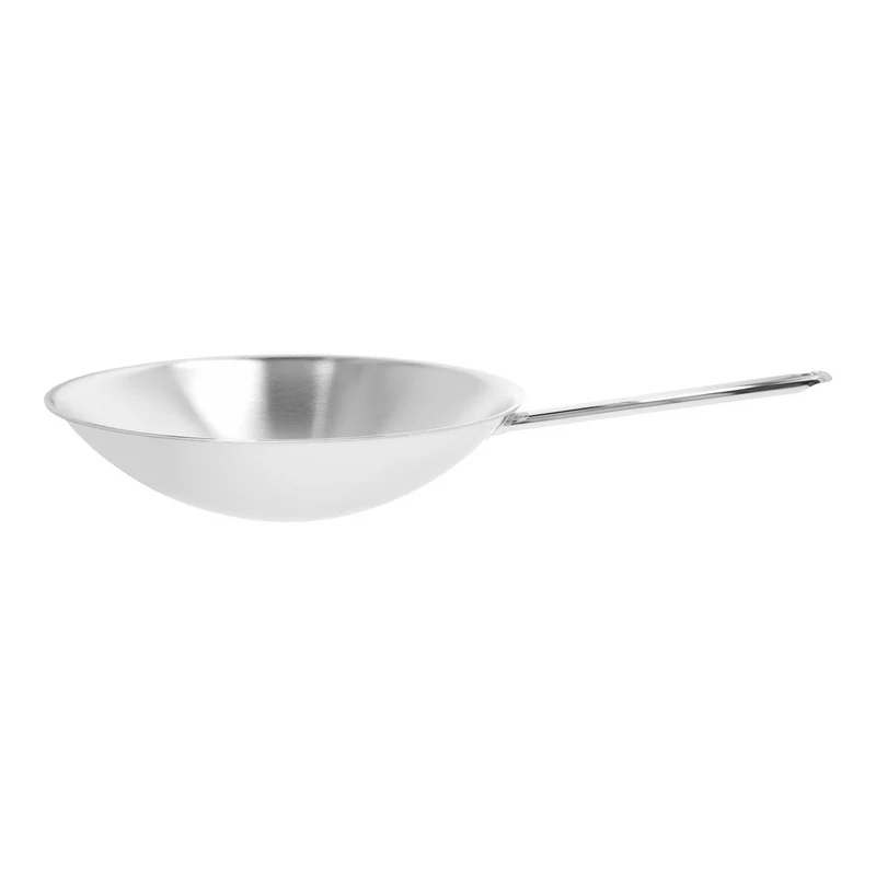 36 cm - Apollo Wok Fondo Tondo In Acciaio Inox 18/10