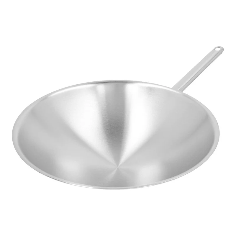36 cm - Apollo Wok Fondo Tondo In Acciaio Inox 18/10