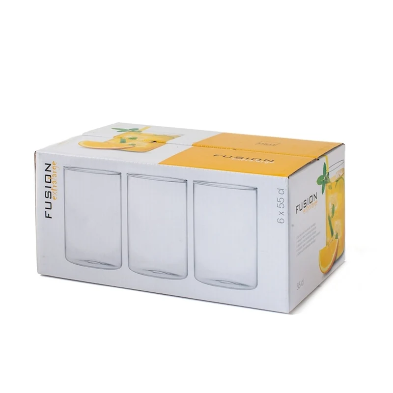 55 cl - Fusion Bicchiere Bibita In Vetro Borosilicato - Set 6 Pz