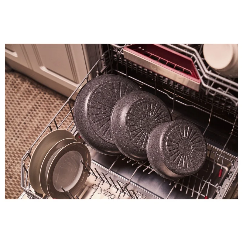 Torre Set Padelle Alte Svasate Antiaderente Ceramico In Alluminio Con Manico Rimovibile - Set 3 Pz