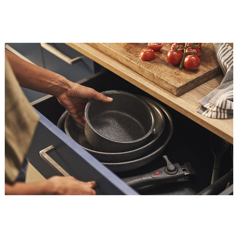 Torre Set Padelle e Casseruole Antiaderente Ceramico In Alluminio Con Manico Rimovibile - Set 4 Pz
