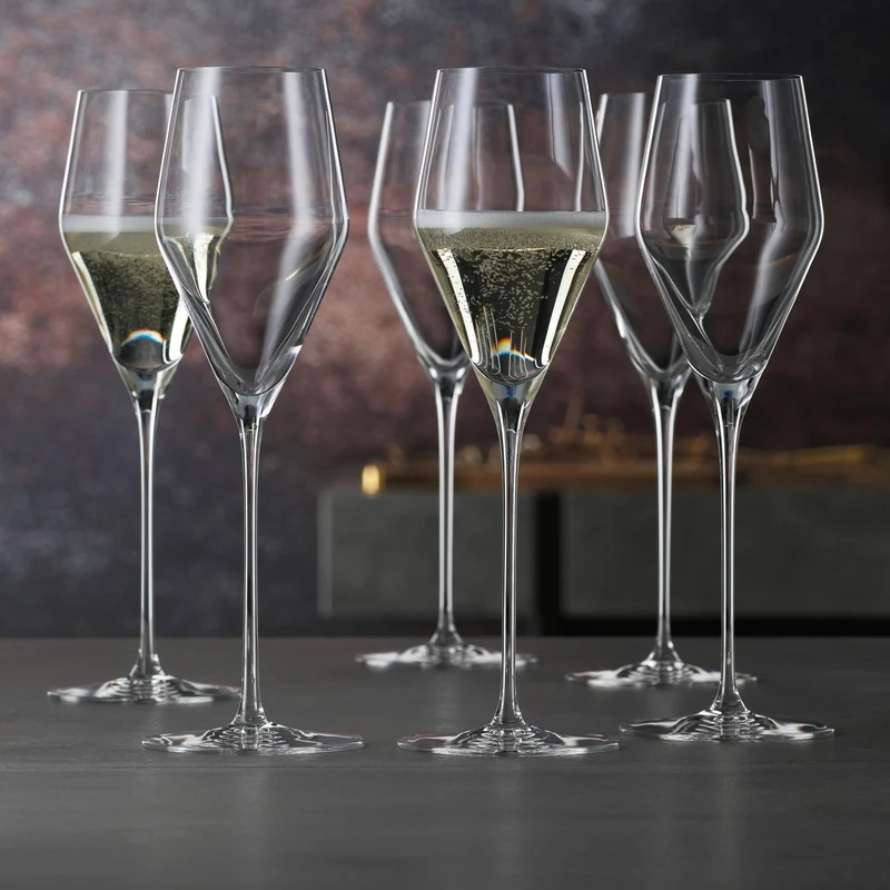 25 cl - Definition Calice Flute Champagne In Vetro Cristallino - Set 4 Pz