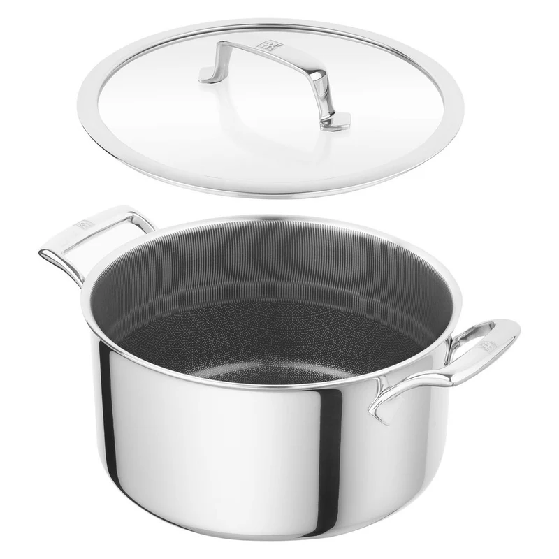 Peak Pentola Alta Antiaderente Con Coperchio In Acciaio Inox Con Rivestimento Ceraforce Hycoat