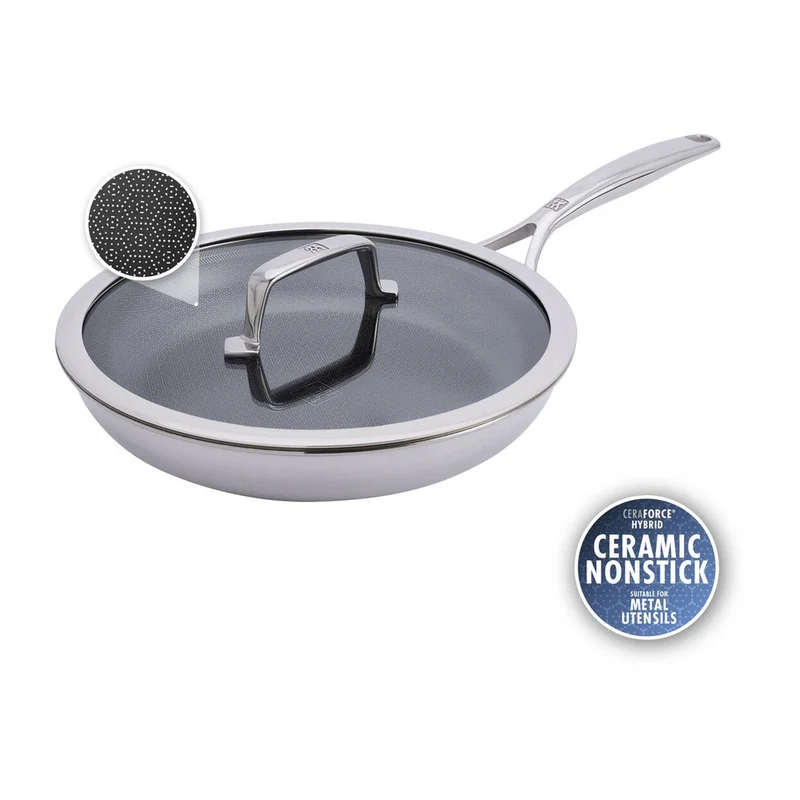Peak Padella Bassa Antiaderente In Acciaio Inox Con Rivestimento Ceraforce Hycoat