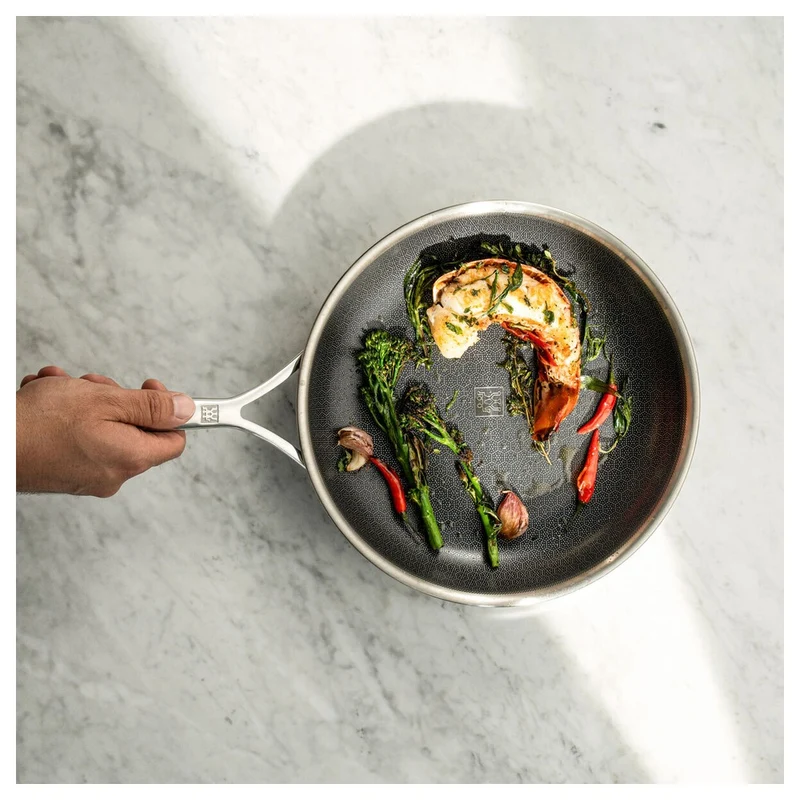 Peak Wok Antiaderente Con Coperchio In Acciaio Inox Con Rivestimento Ceraforce Hycoat