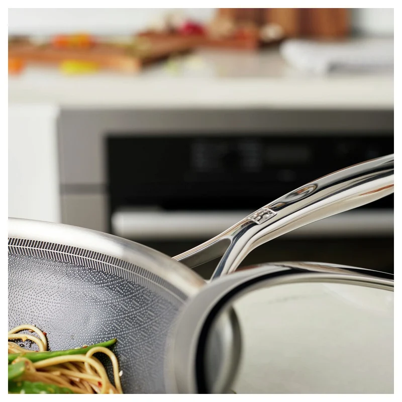 Peak Wok Antiaderente Con Coperchio In Acciaio Inox Con Rivestimento Ceraforce Hycoat