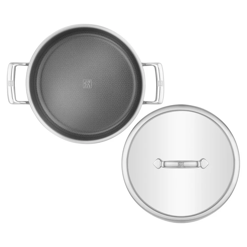 Peak Tegame Basso Antiaderente Con Coperchio In Acciaio Inox Con Rivestimento Ceraforce Hycoat