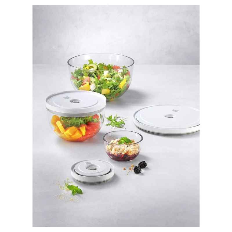 Fresh & Save Set Ciotole Con Coperchi per Sottovuoto In Vetro - Set 6 Pz