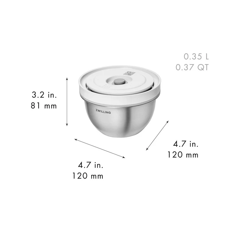 Fresh & Save Set Ciotole Con Coperchi per Sottovuoto In Acciaio Inox - Set 6 Pz