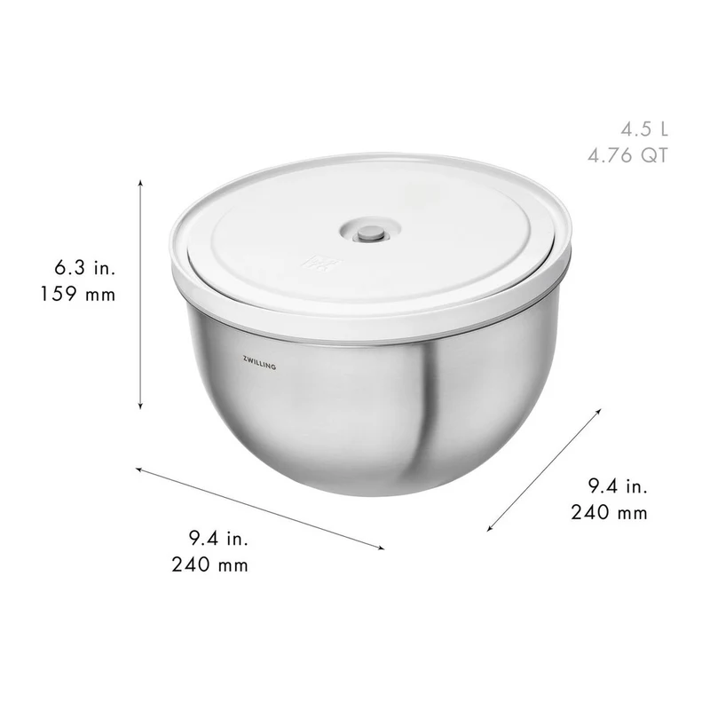 Fresh & Save Set Ciotole Con Coperchi per Sottovuoto In Acciaio Inox - Set 6 Pz