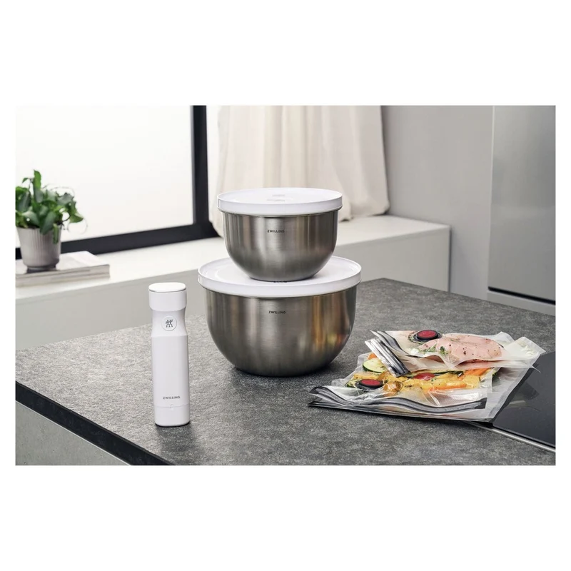 Fresh & Save Kit Sottovuoto Con Contenitori In Acciaio e Pompetta Per Sottovuoto - Set 9 Pz