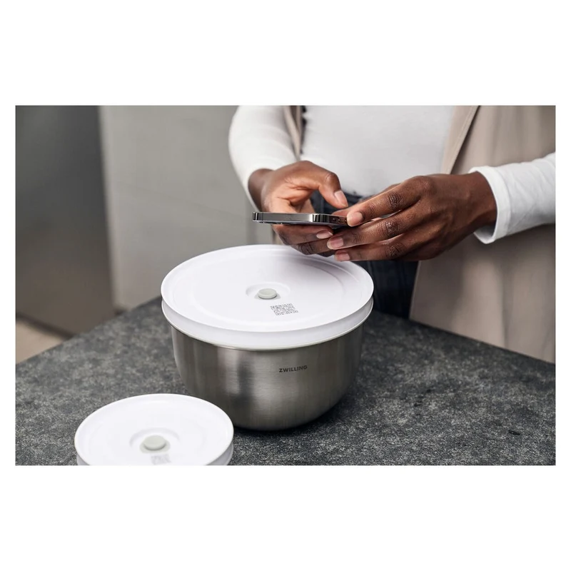 Fresh & Save Kit Sottovuoto Con Contenitori In Acciaio e Pompetta Per Sottovuoto - Set 9 Pz
