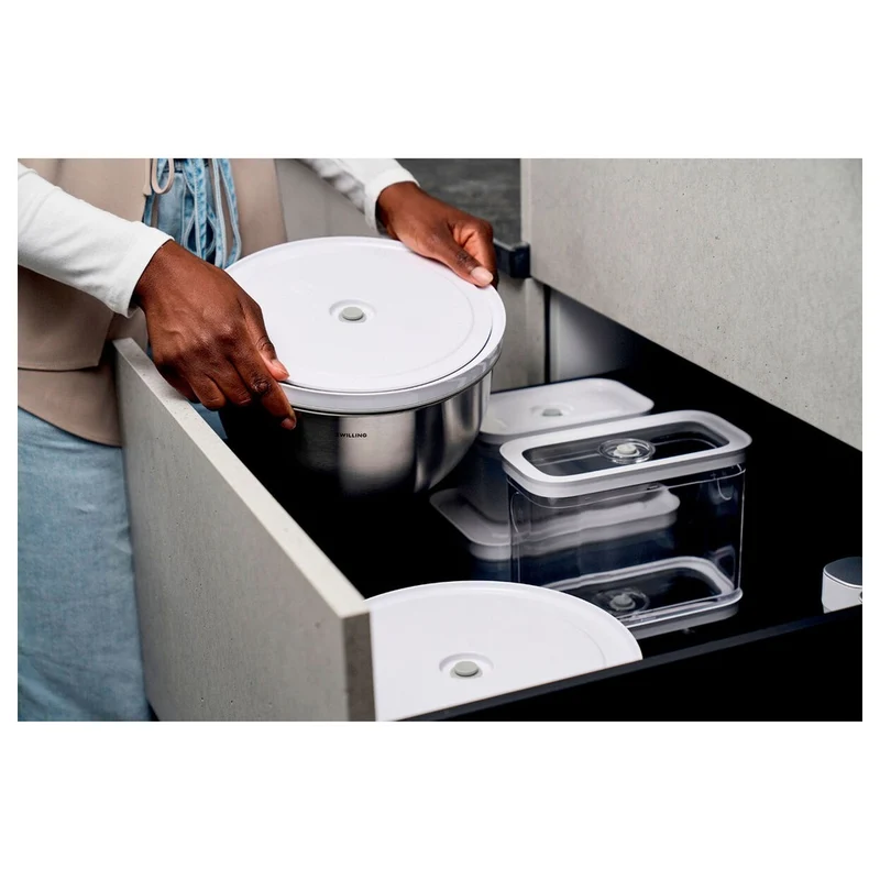 Fresh & Save Kit Sottovuoto Con Contenitori In Acciaio e Pompetta Per Sottovuoto - Set 9 Pz