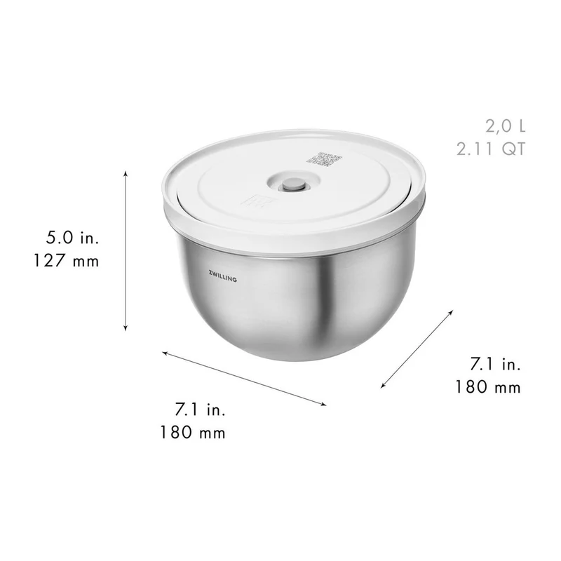 Fresh & Save Ciotola Con Coperchio per Sottovuoto In Acciaio Inox