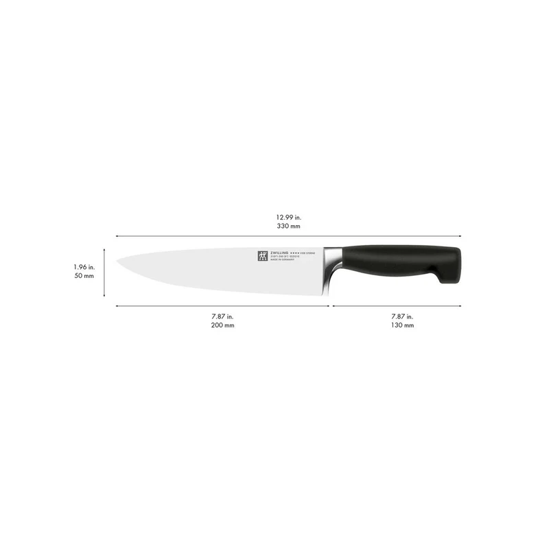 20 cm - 4 Stars Coltello Chef In Acciaio Inox