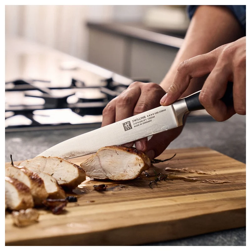 20 cm - 4 Stars Coltello Carne Liscio In Acciaio Inox