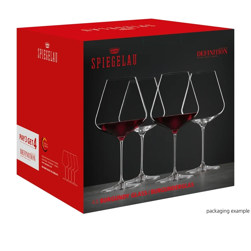 96 cl - Definition Calice Vino Rosso Burgundy In Vetro Cristallino - Set 4 Pz
