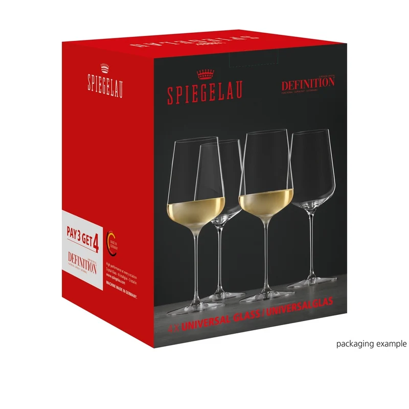 55 cl - Definition Calice Vino Multiuso Universale In Vetro Cristallino - Set 4 Pz