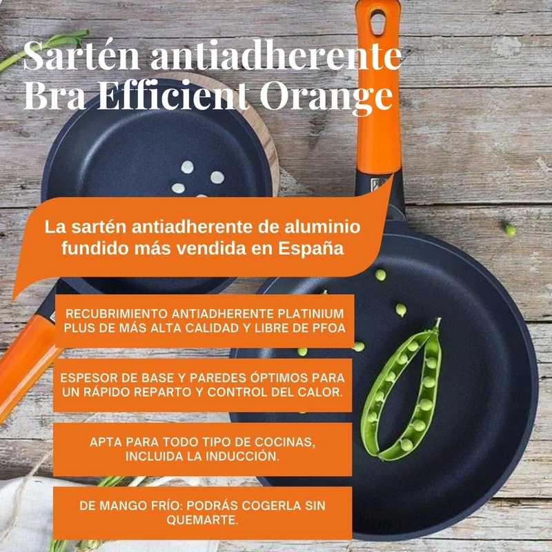 Sartén antiadherente Bra Efficient Orange