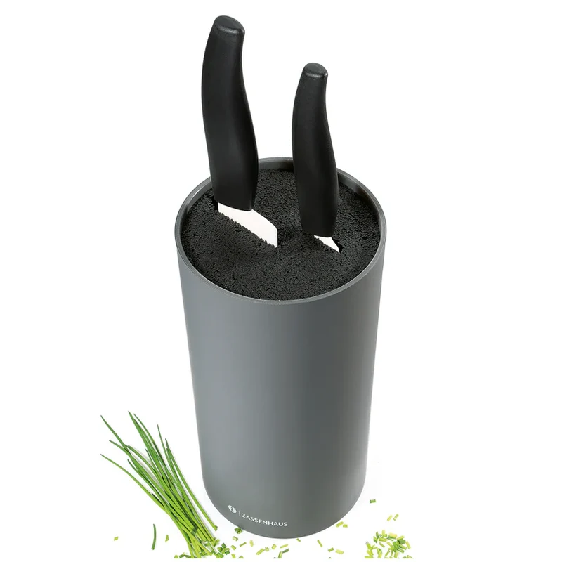 Ceppo coltelli tondo con inserto setole estraibile