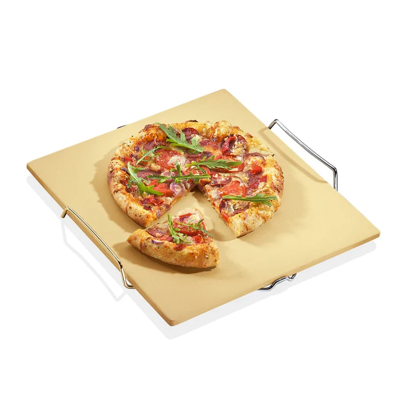 Pietra per pizza rettangolare con supporto