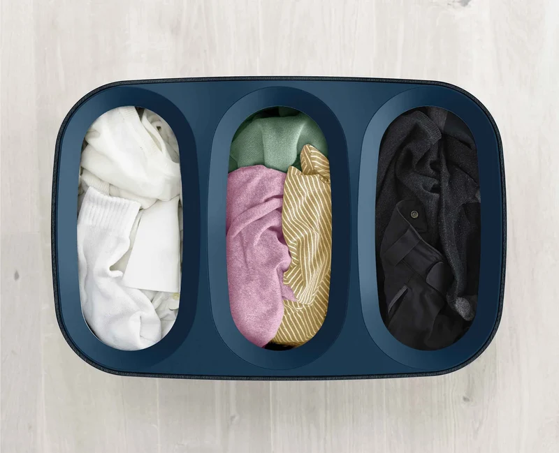 Tota Trio - cesto per la separazione del bucato - Nero 90 L