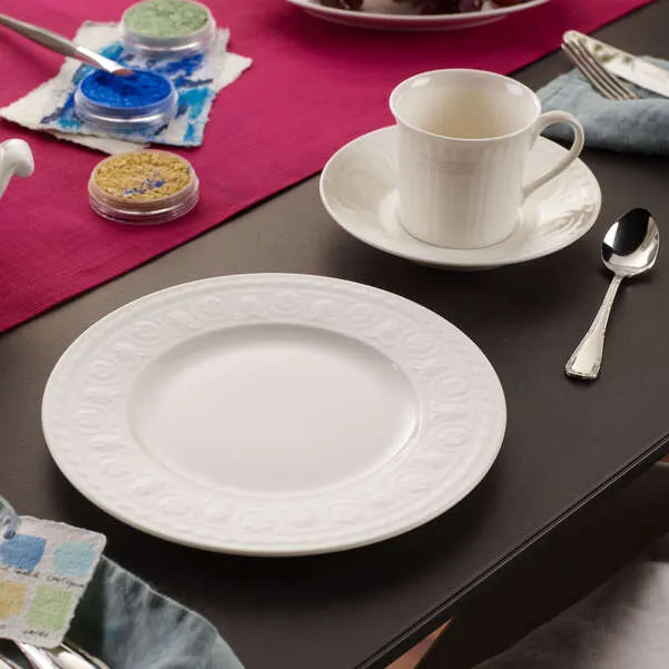 CELLINI Piatto da dessert/ colazione - Bianco 22 cm, Premium Porcelain