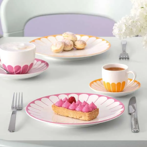 FLEUR Piatto da dessert/ colazione - Rosa, Ø21,2 cm, Premium Porcelain