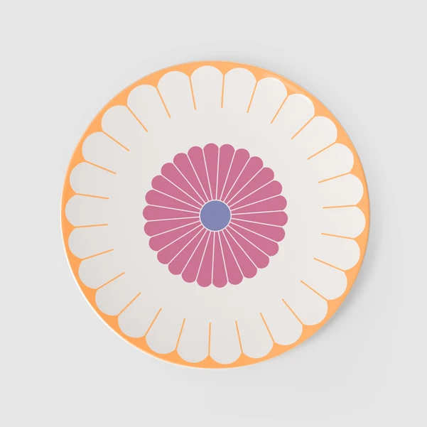 FLEUR Vassoio da portata - Multicolore, Ø31,8 cm, Premium Porcelain