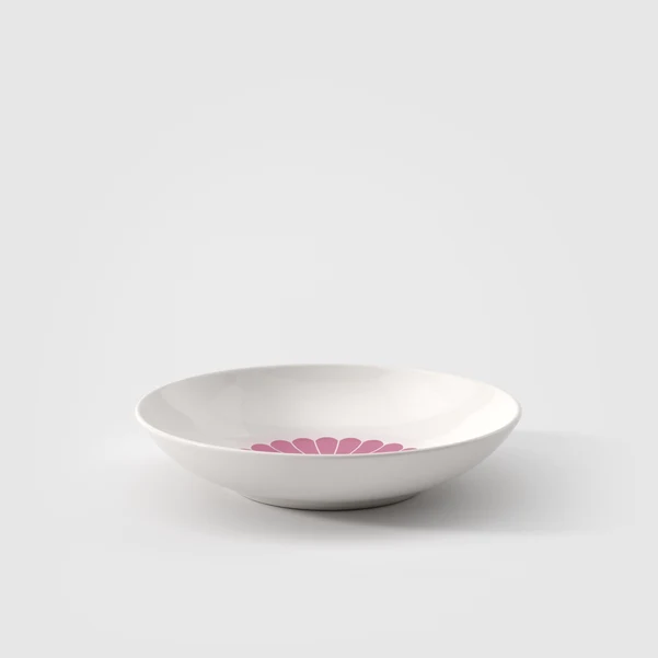 FLEUR Piatto per pasta - Rosa, 620 ml, Premium Porcelain
