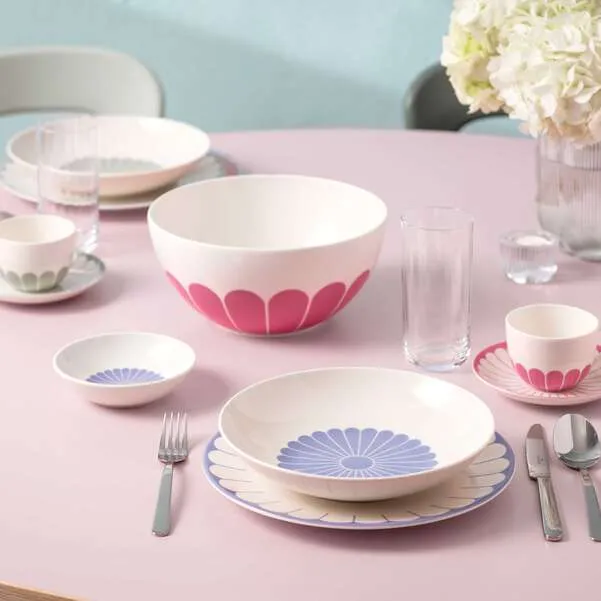 FLEUR Insalatiera/Scodella da portata - Multicolor 2,5 L Premium Porcelain