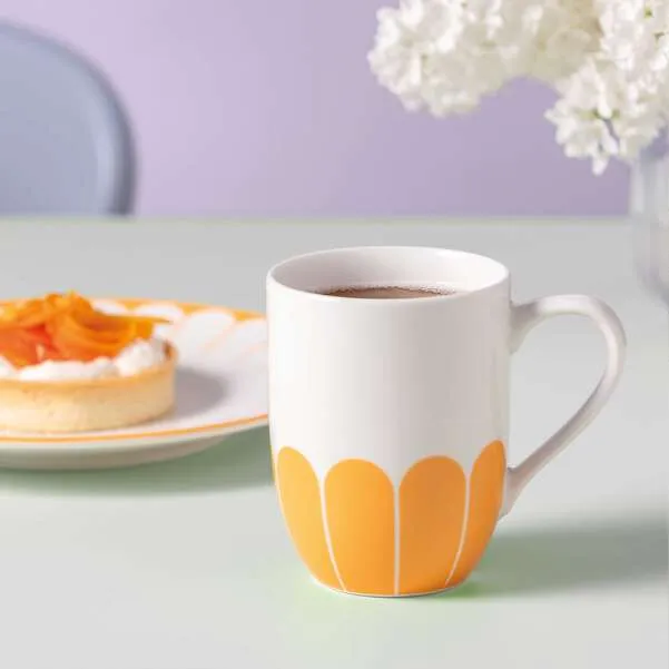 FLEUR Tazza con manico - Giallo, 290 ml, Premium Porcelain