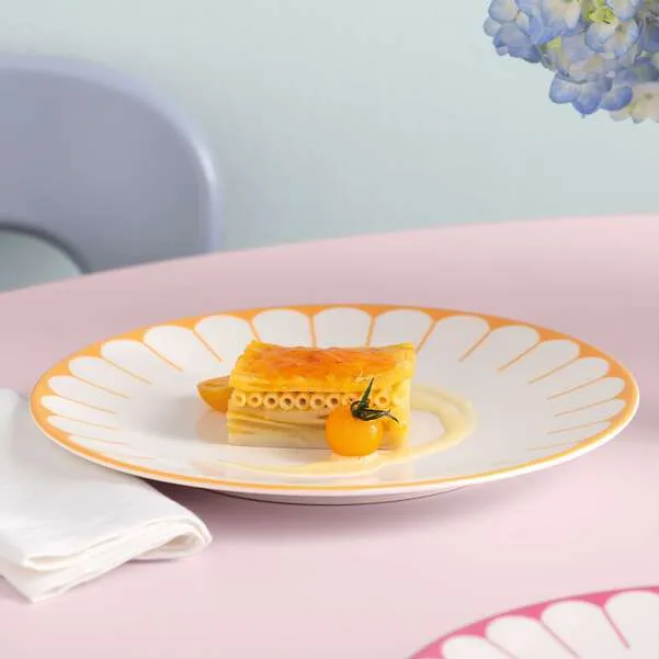 FLEUR Piatto piano - Giallo, Ø26,6 cm, Premium Porcelain