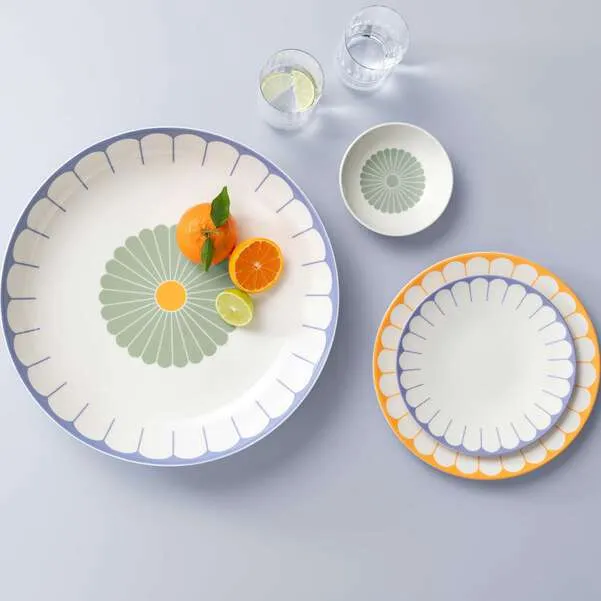 FLEUR Piatto piano - Giallo, Ø26,6 cm, Premium Porcelain