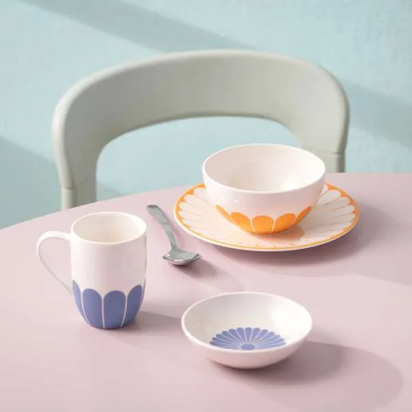 FLEUR Tazza con manico - Bleu, 290 ml, Premium Porcelain