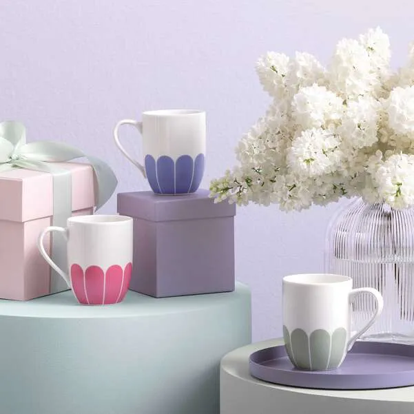 FLEUR Tazza con manico - Bleu, 290 ml, Premium Porcelain