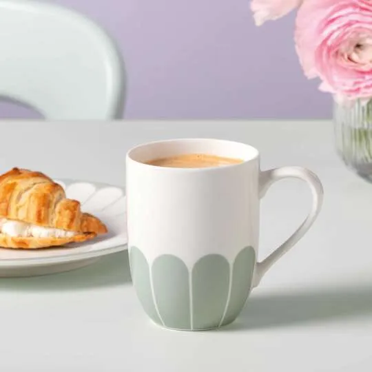 FLEUR Tazza con manico - Verde, 290 ml, Premium Porcelain