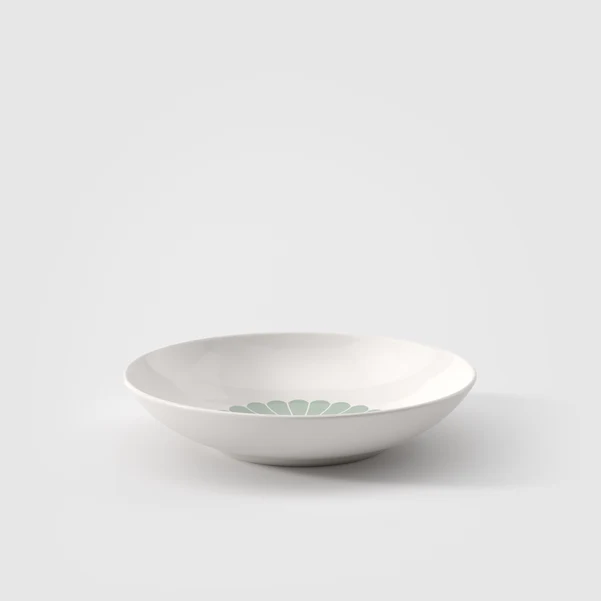 FLEUR Piatto per pasta - Verde, 620 ml, Premium Porcelain