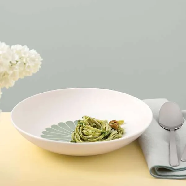 FLEUR Piatto per pasta - Verde, 620 ml, Premium Porcelain