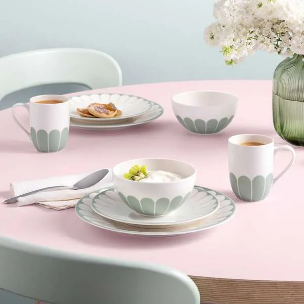 FLEUR Piatto da dessert/ colazione - Verde, Ø21,2 cm, Premium Porcelain