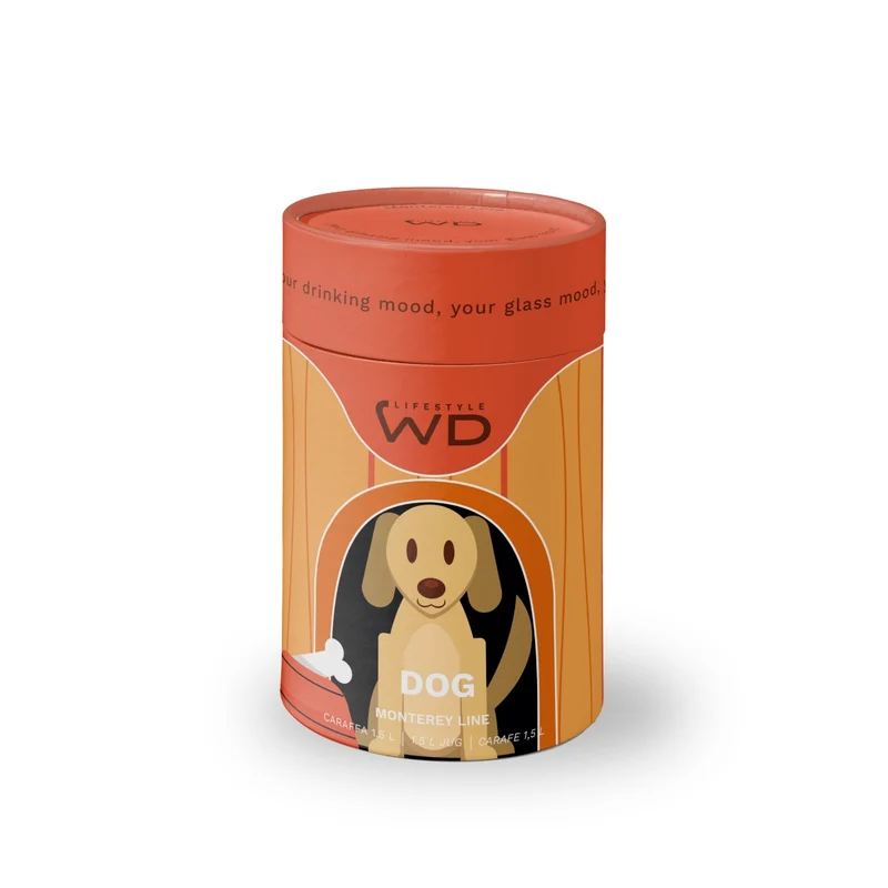 Wd Lifestyle Caraffa in vetro borosilicato - 1,5L / Decoro Cane