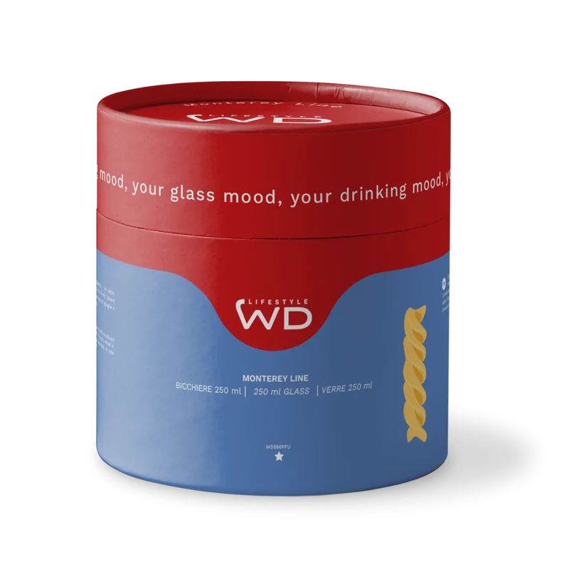 Wd Lifestyle - Bicchiere in vetro borosilicato - Decoro Pasta Fusillo