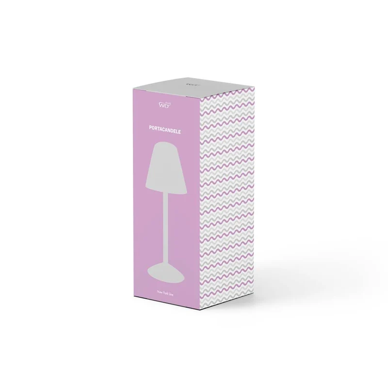 Wd Lifestyle Porta tealight in vetro Borosilicato - 22cm / Lilla